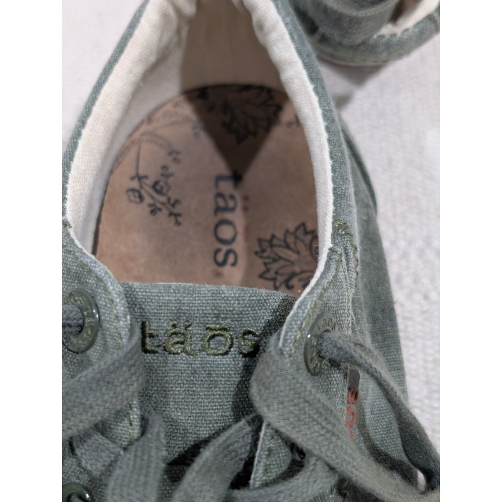 Taos Star Olive Green Canvas Low Top Lace Up Sneakers Womens 9 - Picture 11 of 11